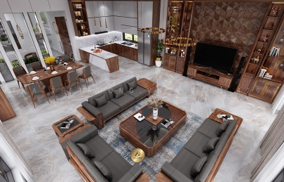 Vẻ đẹp mê mẩn của căn biệt thự bằng gỗ óc chó tại Việt Á Đông